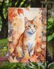 Ural Rex Cat in Fall Leaves Garden Flag Mailbox Flag Decorative Yard Flag Banner Outside Patio Artwork Yard Flower Beds, Garden Size, Multicolor