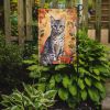 Egyptian Mau Cat in Fall Leaves Garden Flag Mailbox Flag Decorative Yard Flag Banner Outside Patio Artwork Yard Flower Beds, Garden Size, Multicolor