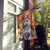 Korat Cat in Fall Leaves House Flag Large Porch Sleeve Pole Decorative Outside Yard Banner Artwork Wall Hanging, Polyester, House Size, Multicolor