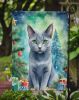 Russian Blue Cat By the Christmas Tree Garden Flag Mailbox Flag Decorative Yard Flag Banner Outside Patio Artwork Yard Flower Beds, Garden Size
