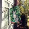 European Shorthair Cat By the Christmas Tree House Flag Large Porch Sleeve Pole Decorative Outside Yard Banner Artwork Wall Hanging, Polyester