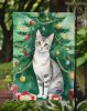 European Shorthair Cat By the Christmas Tree Garden Flag Mailbox Flag Decorative Yard Flag Banner Outside Patio Artwork Yard Flower Beds, Garden Size