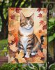 American Polydactyl Cat in Fall Leaves Garden Flag Mailbox Flag Decorative Yard Flag Banner Outside Patio Artwork Yard Flower Beds, Garden Size
