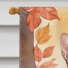 Ocicat Cat in Fall Leaves House Flag Large Porch Sleeve Pole Decorative Outside Yard Banner Artwork Wall Hanging, Polyester, House Size, Multicolor