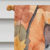 Korat Cat in Fall Leaves House Flag Large Porch Sleeve Pole Decorative Outside Yard Banner Artwork Wall Hanging, Polyester, House Size, Multicolor
