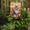 Kurilian Bobtail Cat in Fall Leaves Garden Flag Mailbox Flag Decorative Yard Flag Banner Outside Patio Artwork Yard Flower Beds, Garden Size
