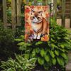 Exotic Shorthair Cat in Fall Leaves Garden Flag Mailbox Flag Decorative Yard Flag Banner Outside Patio Artwork Yard Flower Beds, Garden Size