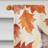 British Longhair Cat in Fall Leaves House Flag Large Porch Sleeve Pole Decorative Outside Yard Banner Artwork Wall Hanging, Polyester, House Size