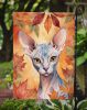 Sphynx Cat in Fall Leaves Garden Flag Mailbox Flag Decorative Yard Flag Banner Outside Patio Artwork Yard Flower Beds, Garden Size, Multicolor