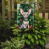 Minskin Cat By the Christmas Tree Garden Flag Mailbox Flag Decorative Yard Flag Banner Outside Patio Artwork Yard Flower Beds, Garden Size, Multicolor