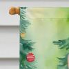 Pudelkatze Cat By the Christmas Tree House Flag Large Porch Sleeve Pole Decorative Outside Yard Banner Artwork Wall Hanging, Polyester, House Size