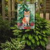 Cheetoh Cat By the Christmas Tree Garden Flag Mailbox Flag Decorative Yard Flag Banner Outside Patio Artwork Yard Flower Beds, Garden Size, Multicolor