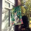 Pudelkatze Cat By the Christmas Tree House Flag Large Porch Sleeve Pole Decorative Outside Yard Banner Artwork Wall Hanging, Polyester, House Size