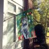 Chartreux Cat By the Christmas Tree House Flag Large Porch Sleeve Pole Decorative Outside Yard Banner Artwork Wall Hanging, Polyester, House Size