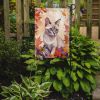 Thai Lilac Cat in Fall Leaves Garden Flag Mailbox Flag Decorative Yard Flag Banner Outside Patio Artwork Yard Flower Beds, Garden Size, Multicolor