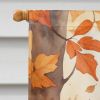 American Wirehair Cat in Fall Leaves House Flag Large Porch Sleeve Pole Decorative Outside Yard Banner Artwork Wall Hanging, Polyester, House Size