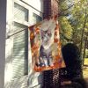 American Wirehair Cat in Fall Leaves House Flag Large Porch Sleeve Pole Decorative Outside Yard Banner Artwork Wall Hanging, Polyester, House Size