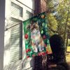 Exotic Shorthair Cat By the Christmas Tree House Flag Large Porch Sleeve Pole Decorative Outside Yard Banner Artwork Wall Hanging, Polyester