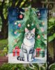 Aegean Cat By the Christmas Tree Garden Flag Mailbox Flag Decorative Yard Flag Banner Outside Patio Artwork Yard Flower Beds, Garden Size, Multicolor