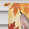 Savannah Cat in Fall Leaves House Flag Large Porch Sleeve Pole Decorative Outside Yard Banner Artwork Wall Hanging, Polyester, House Size, Multicolor