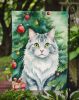 American Curl Cat By the Christmas Tree Garden Flag Mailbox Flag Decorative Yard Flag Banner Outside Patio Artwork Yard Flower Beds, Garden Size