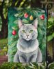 Korat Cat By the Christmas Tree Garden Flag Mailbox Flag Decorative Yard Flag Banner Outside Patio Artwork Yard Flower Beds, Garden Size, Multicolor