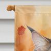 MaineCoon Cat in Fall Leaves House Flag Large Porch Sleeve Pole Decorative Outside Yard Banner Artwork Wall Hanging, Polyester, House Size, Multicolor