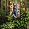 Chartreux Cat in Fall Leaves Garden Flag Mailbox Flag Decorative Yard Flag Banner Outside Patio Artwork Yard Flower Beds, Garden Size, Multicolor
